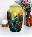 classic Parrot Cremation Urn, aluminium-made for adult ashes