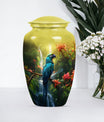 classic Parrot Cremation Urn, aluminium-made for adult ashes