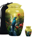 classic Parrot Cremation Urn, aluminium-made for adult ashes