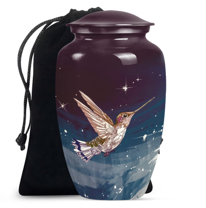 Classic Humming bird urn with abstract theme.