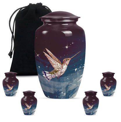 Classic Humming bird urn with abstract theme.