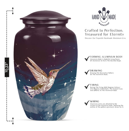 Classic Humming bird urn with abstract theme.