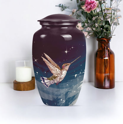 Classic Humming bird urn with abstract theme.