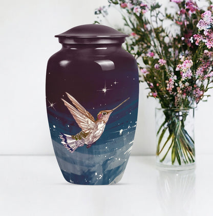 Classic Humming bird urn with abstract theme.
