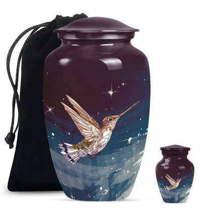 Classic Humming bird urn with abstract theme.