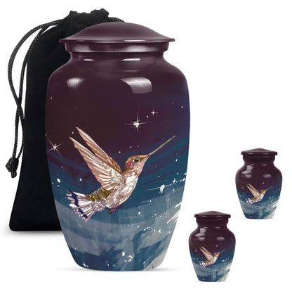 Classic Humming bird urn with abstract theme.
