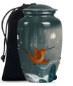 Classic 10-inch humming bird urn for memorial burial.