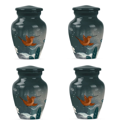 Classic 10-inch humming bird urn for memorial burial.