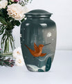 Classic 10-inch humming bird urn for memorial burial.