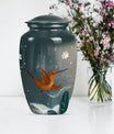 Classic 10-inch humming bird urn for memorial burial.