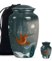 Classic 10-inch humming bird urn for memorial burial.