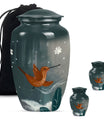 Classic 10-inch humming bird urn for memorial burial.