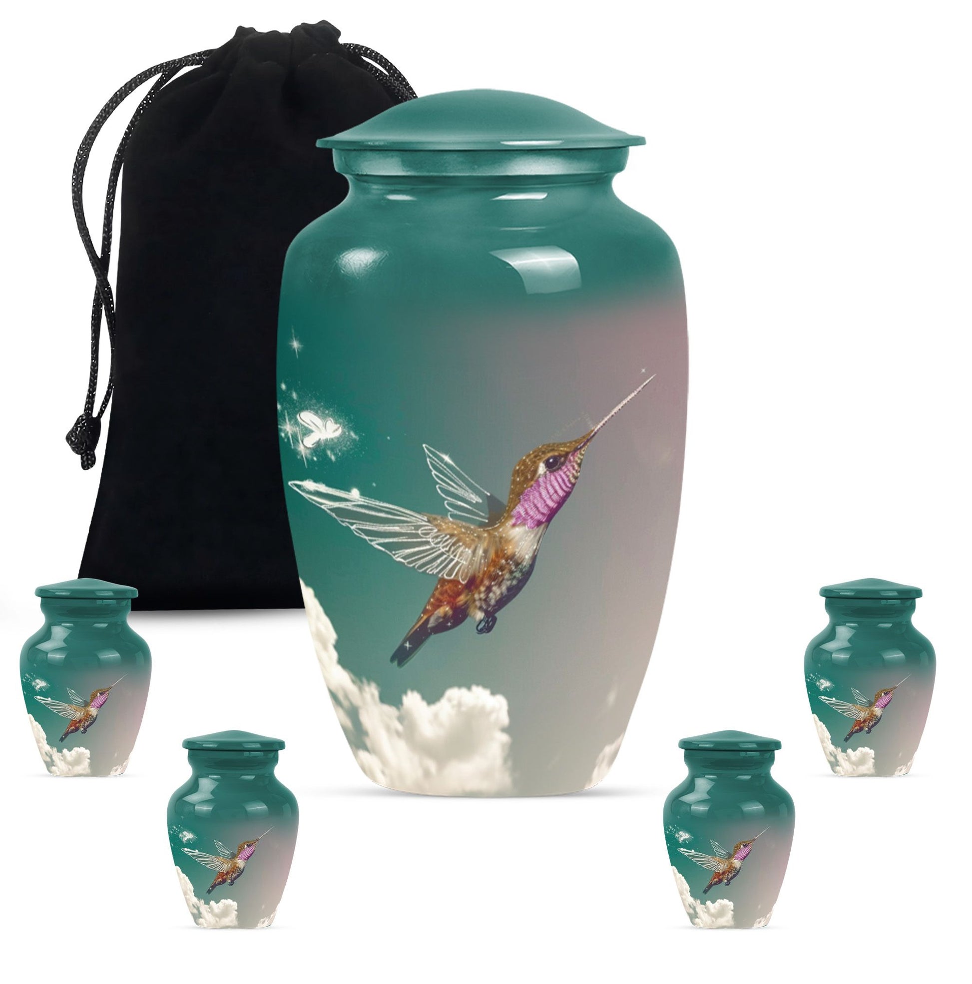 10-inch classic humming bird urn, memorial urn for men, 