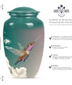 10-inch classic humming bird urn, memorial urn for men, 