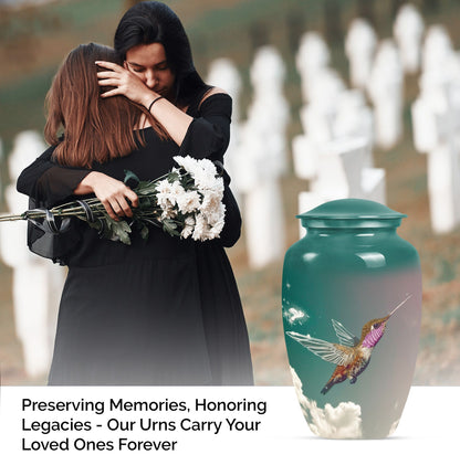 10-inch classic humming bird urn, memorial urn for men, 
