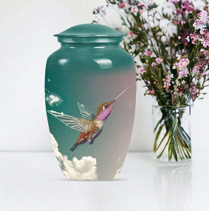 10-inch classic humming bird urn, memorial urn for men, 