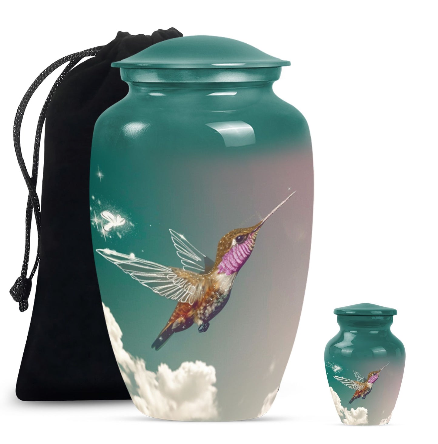 10-inch classic humming bird urn, memorial urn for men, 