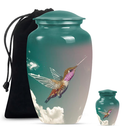 10-inch classic humming bird urn, memorial urn for men, 