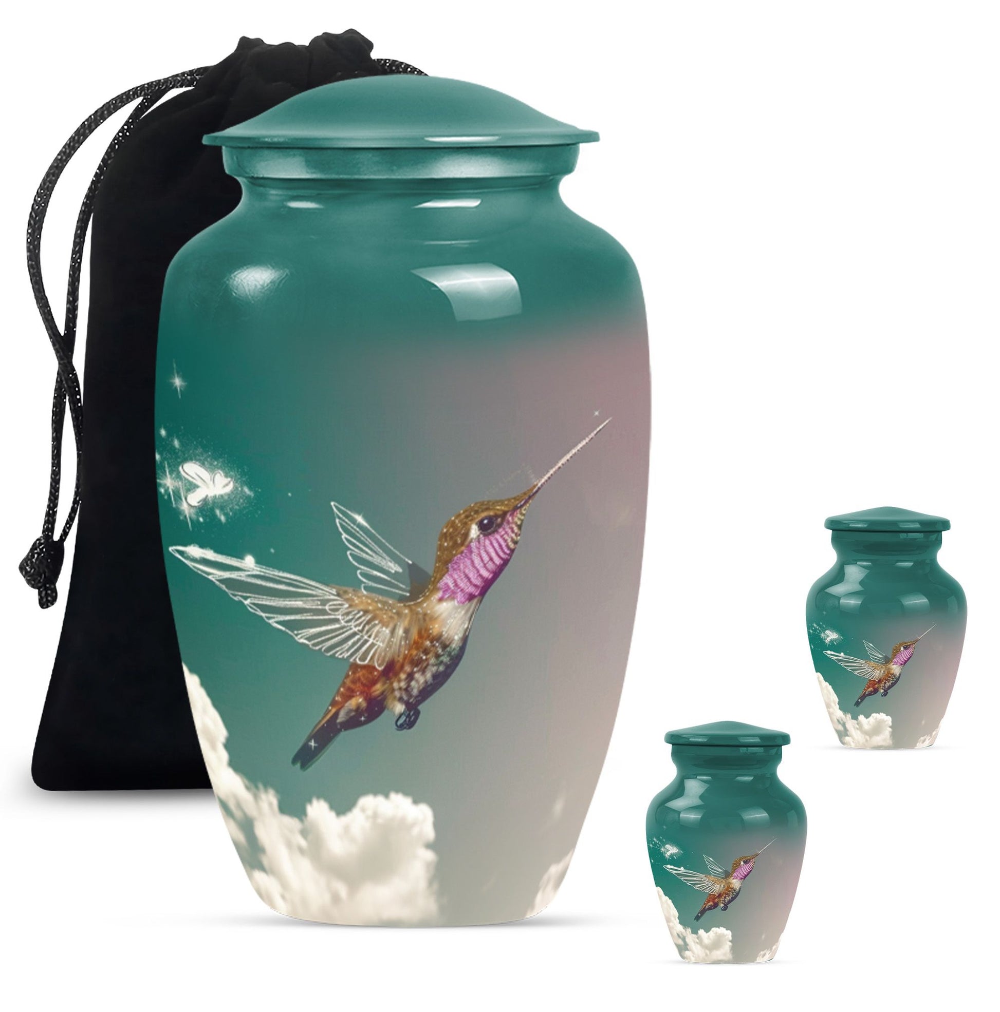 10-inch classic humming bird urn, memorial urn for men, 