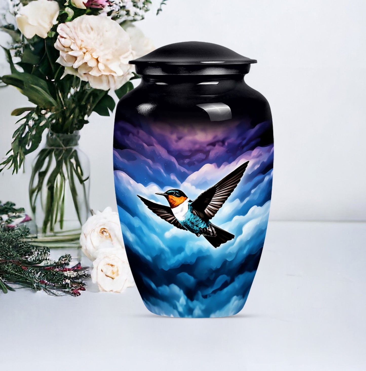 humming bird urn for women ashes.