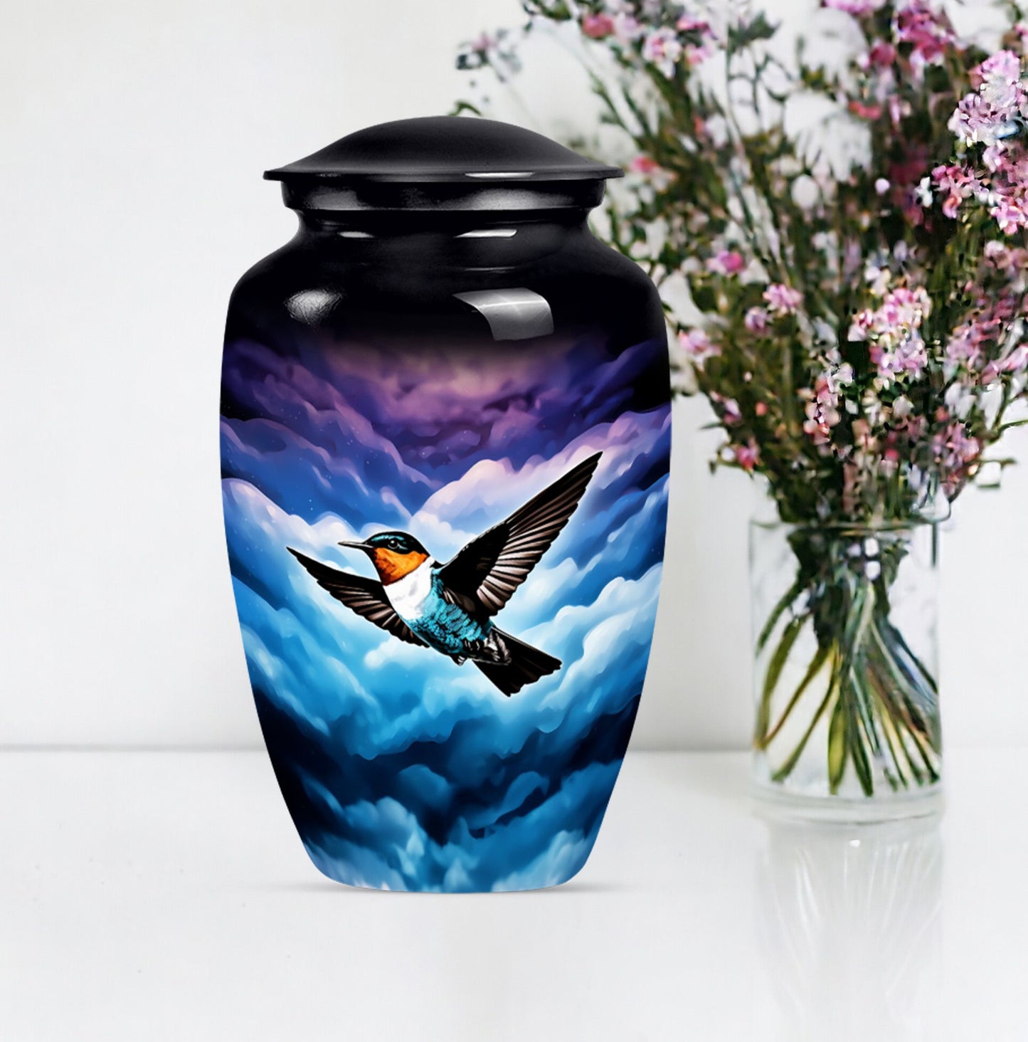 humming bird urn for women ashes.