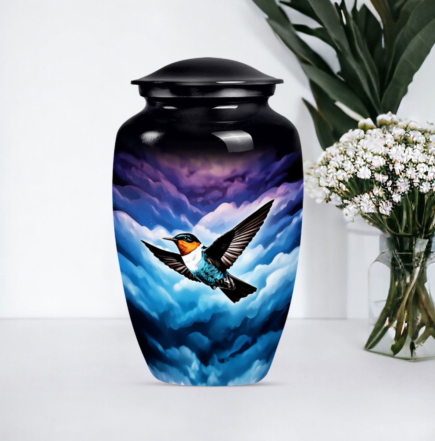 humming bird urn for women ashes.