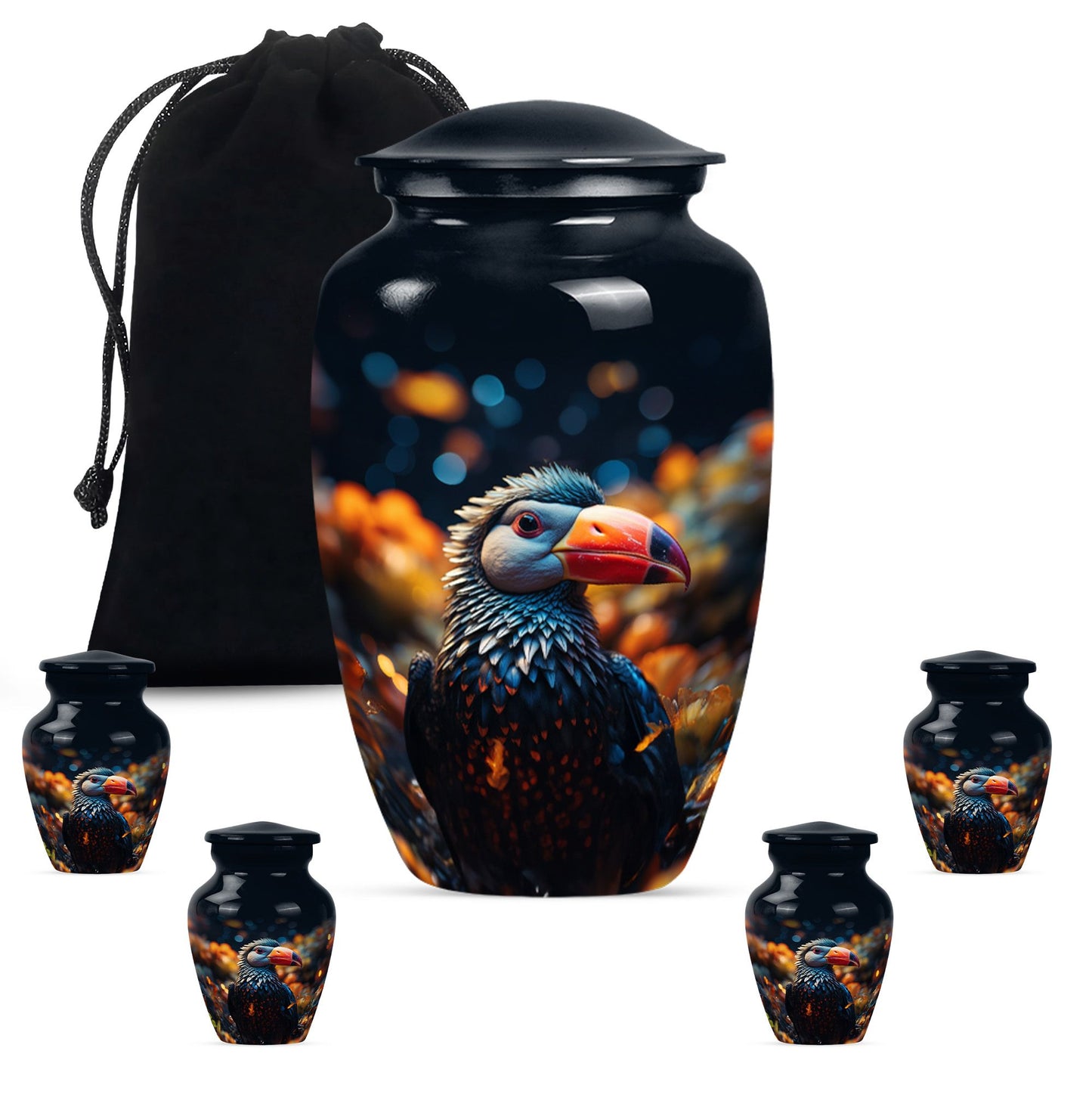 large Toucans Urn, classic design funeral urns for mom.