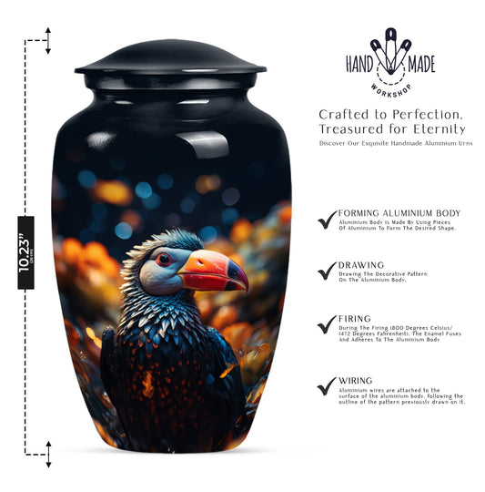 large Toucans Urn, classic design funeral urns for mom.