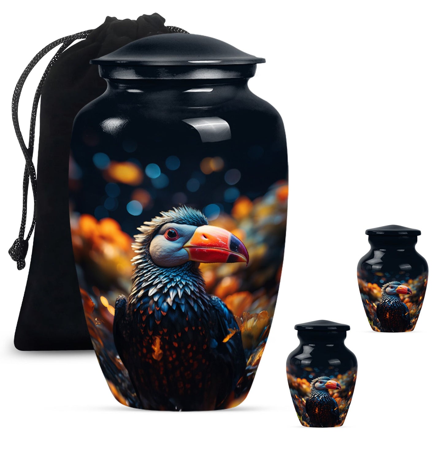 large Toucans Urn, classic design funeral urns for mom.