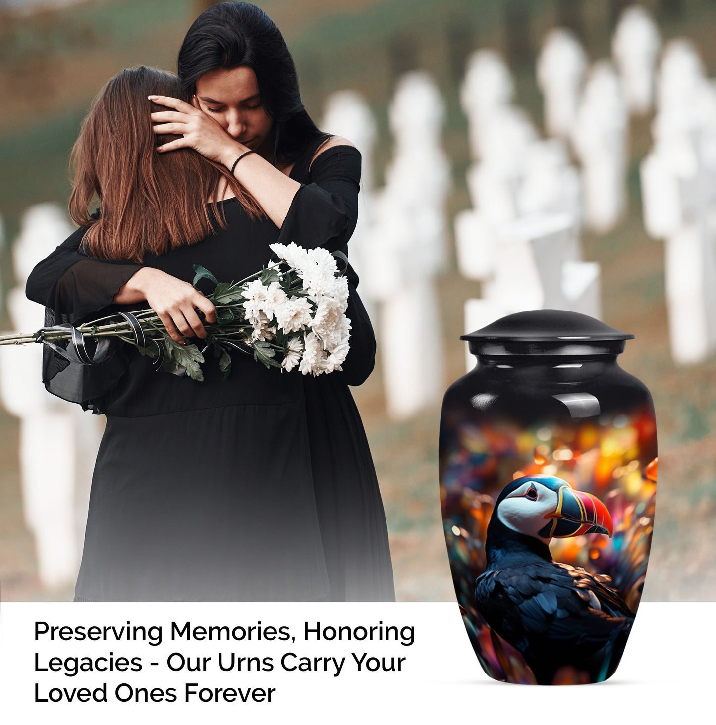 10-inch classic aluminium toucans urn for dad.