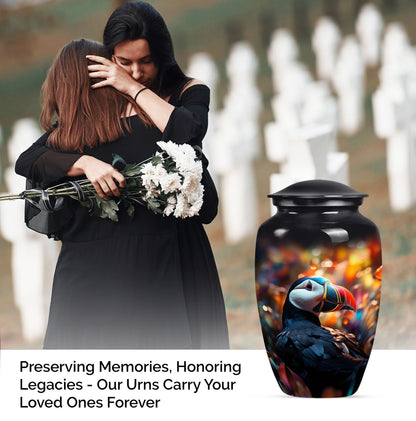 10-inch classic aluminium toucans urn for dad.
