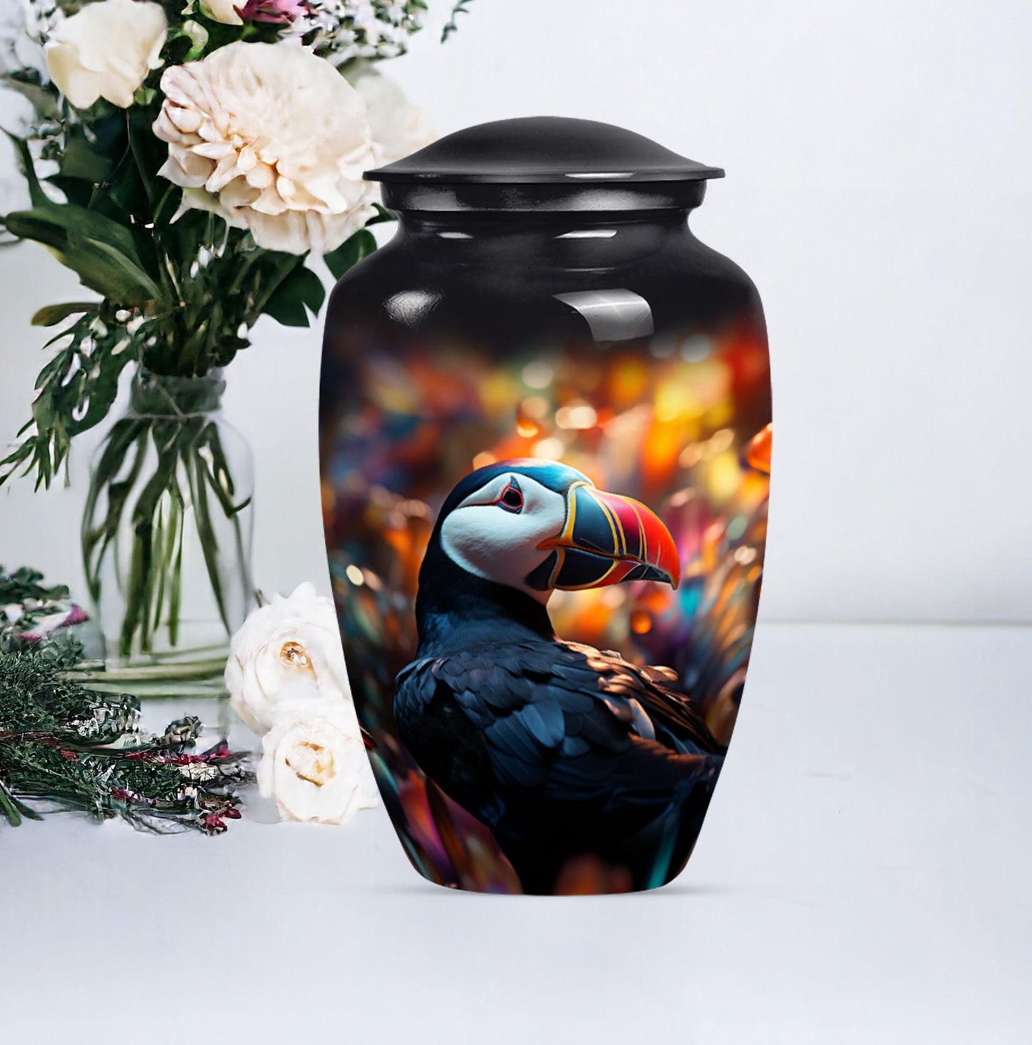 10-inch classic aluminium toucans urn for dad.
