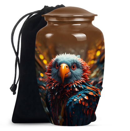 Toucans Funeral Urn, classic cremation urn for ashes,
