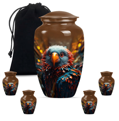 Toucans Funeral Urn, classic cremation urn for ashes,