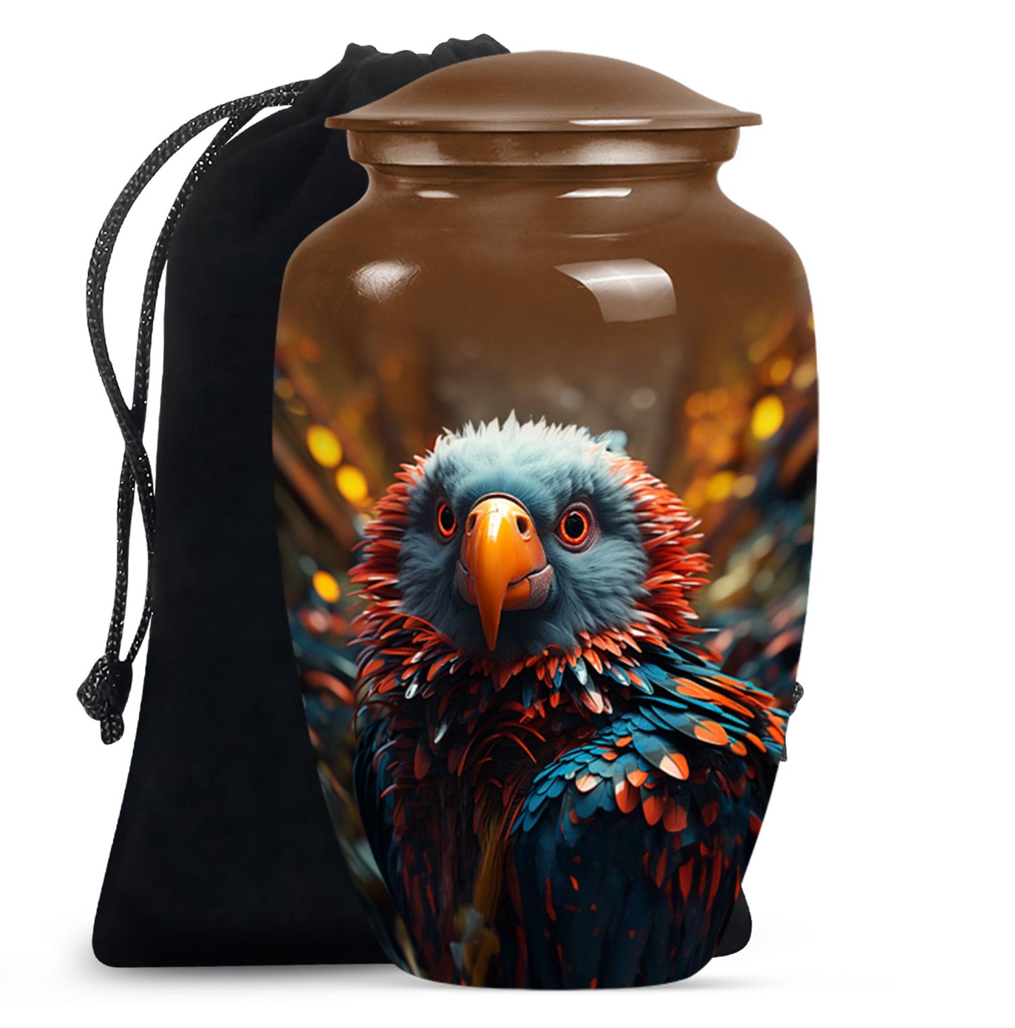 Toucans Funeral Urn, classic cremation urn for ashes,