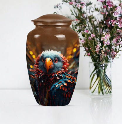 Toucans Funeral Urn, classic cremation urn for ashes,