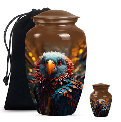 Toucans Funeral Urn, classic cremation urn for ashes,