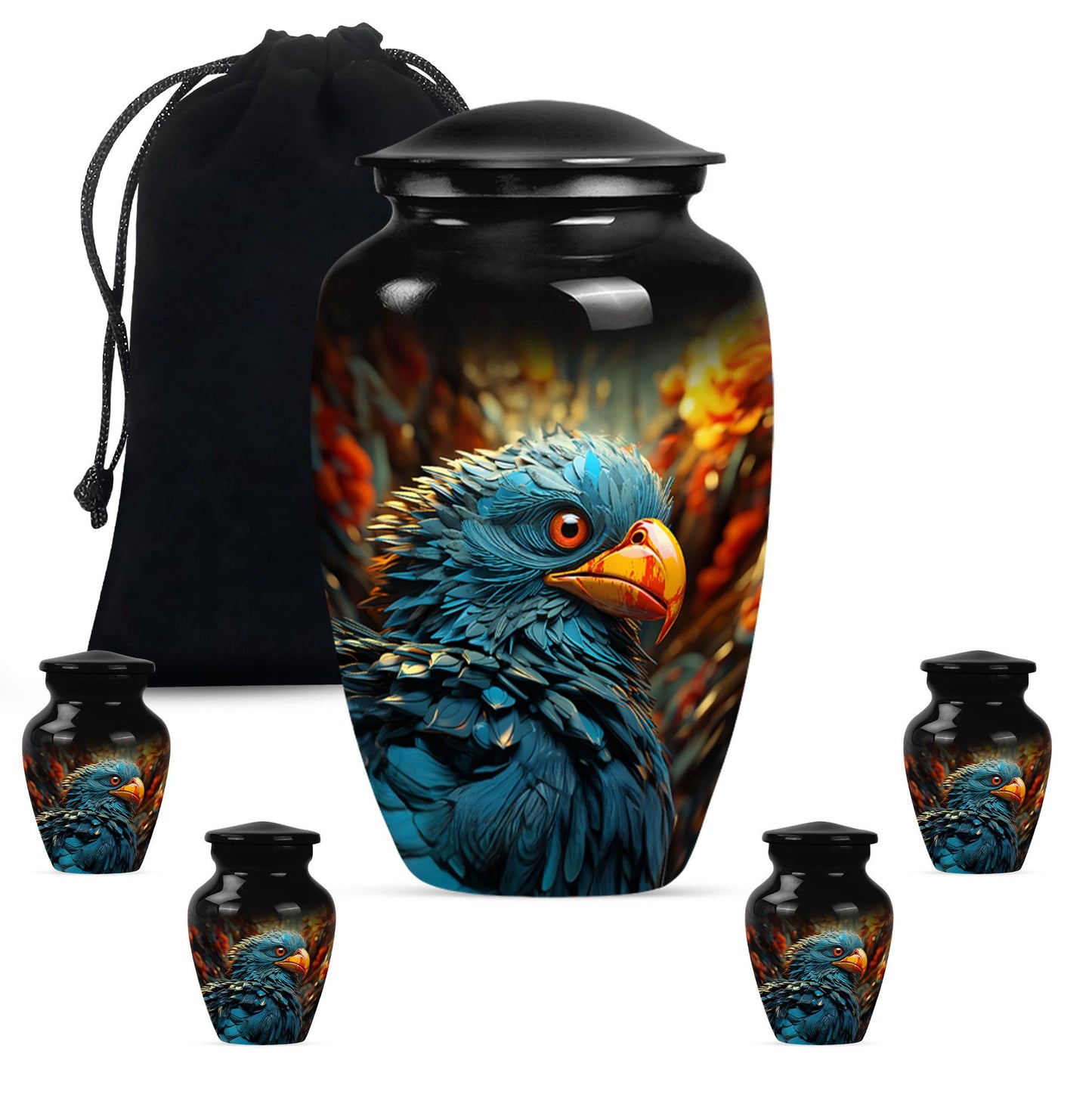 Toucans memorial urn for ashes
