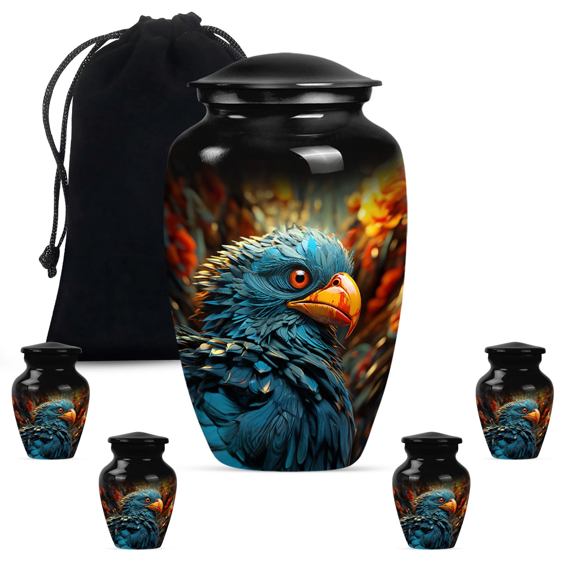 Toucans memorial urn for ashes