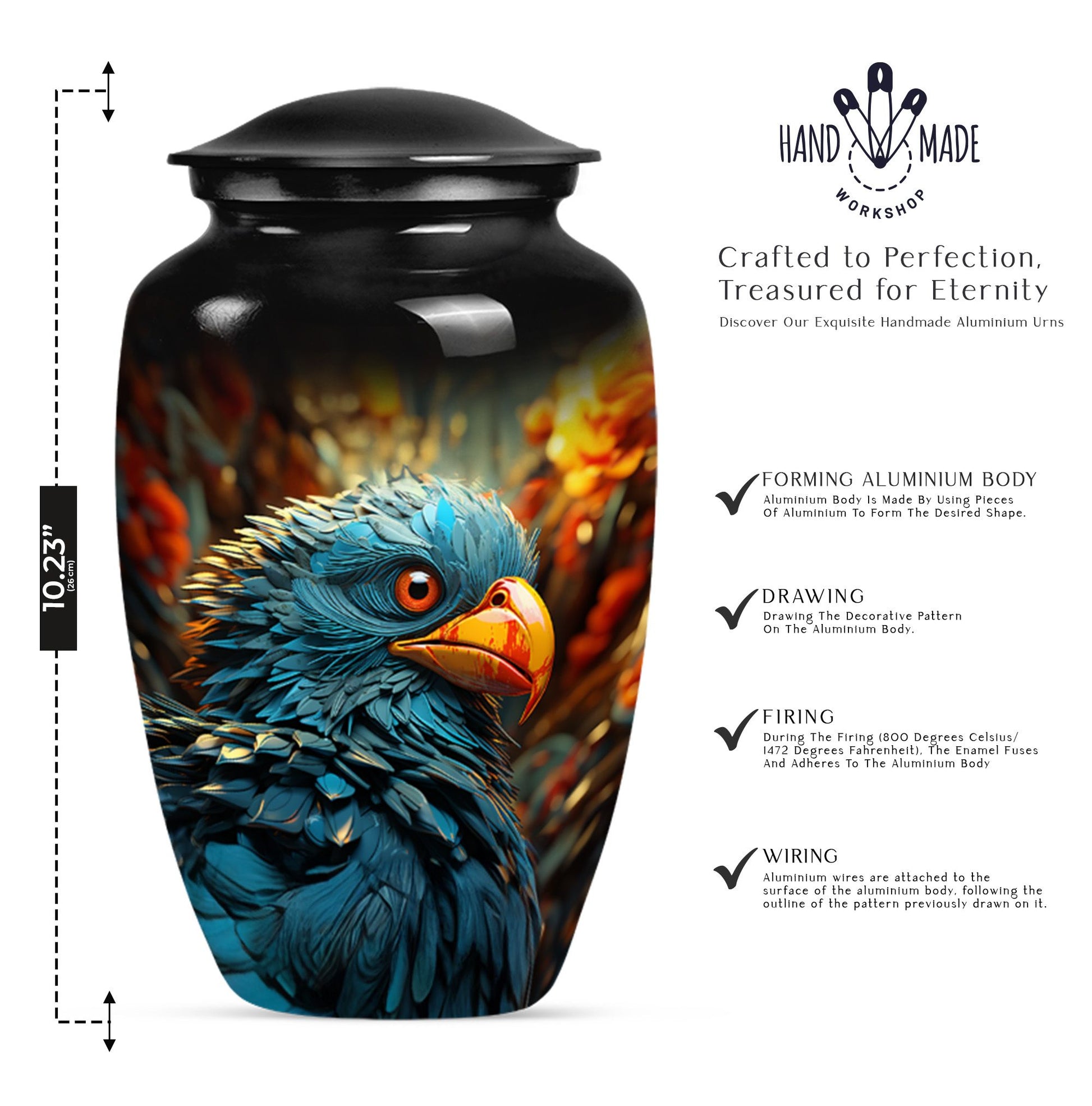 Toucans memorial urn for ashes