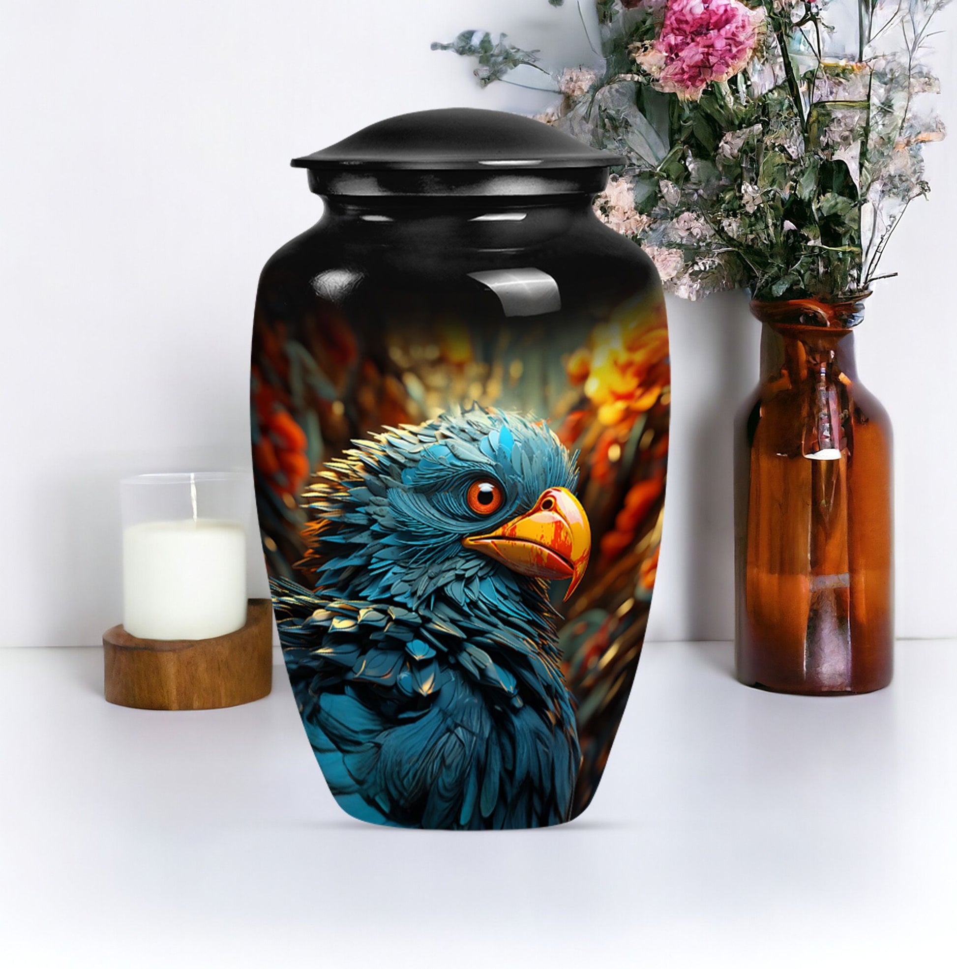 Toucans memorial urn for ashes