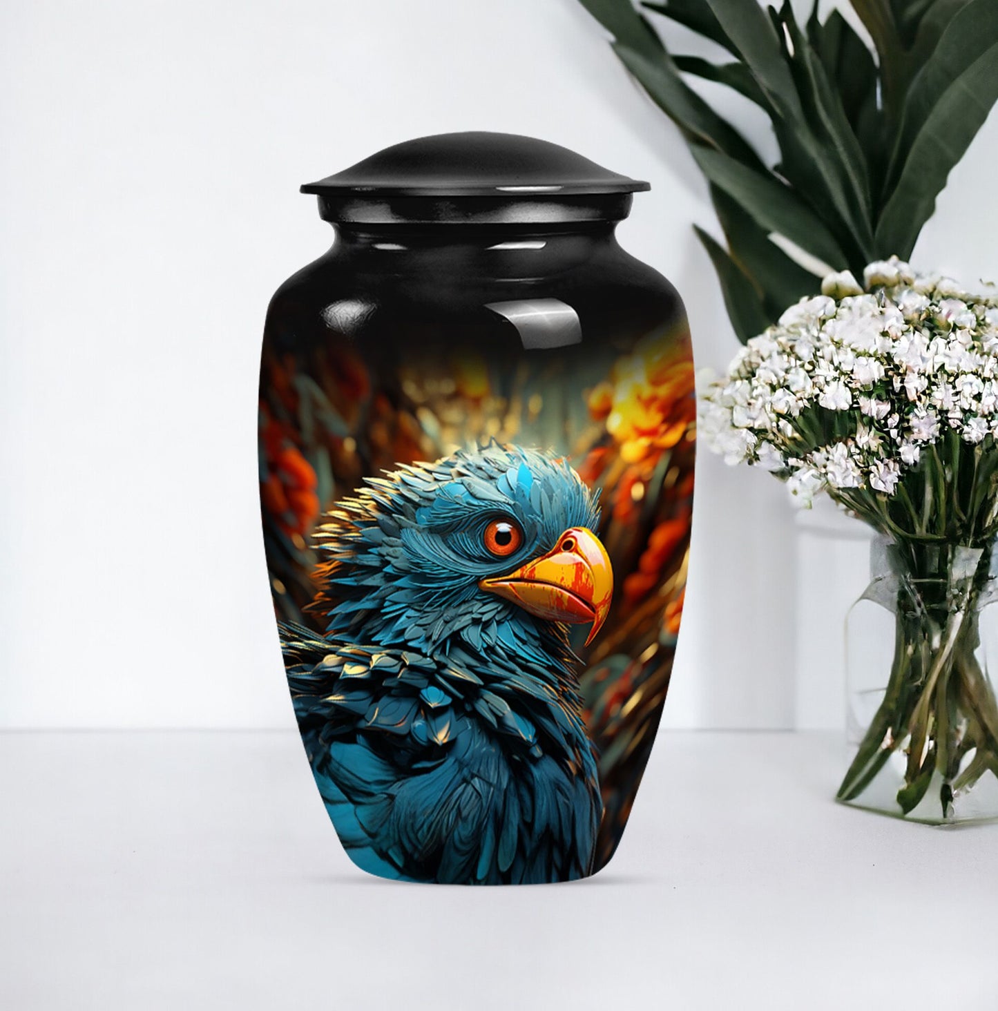 Toucans memorial urn for ashes