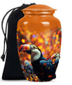Toucans Urn, large cremation urn.