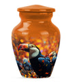 Toucans Urn, large cremation urn.