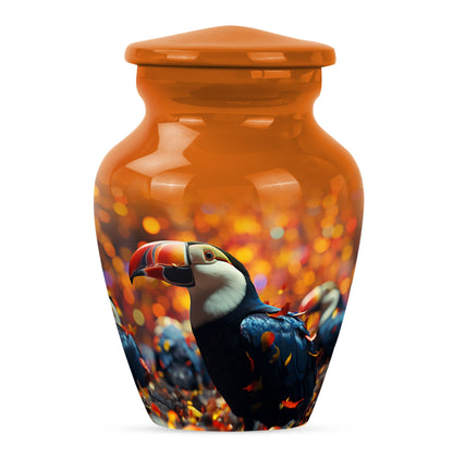 Toucans Urn, large cremation urn.