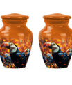 Toucans Urn, large cremation urn.