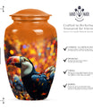 Toucans Urn, large cremation urn.