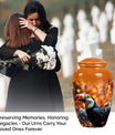 Toucans Urn, large cremation urn.