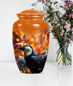 Toucans Urn, large cremation urn.