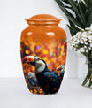 Toucans Urn, large cremation urn.